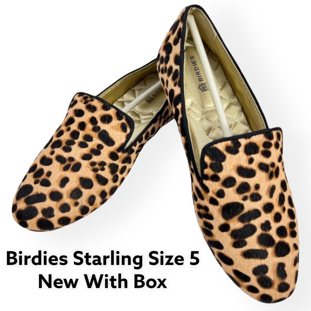 Birdies Starling Loafer Size 5 Chic Flats Cheetah Calf Hair New with box